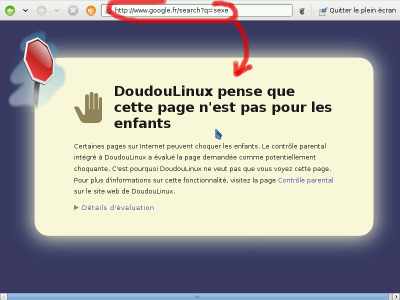 Rejet d'une recherche dans Google sur le mot « sexe »